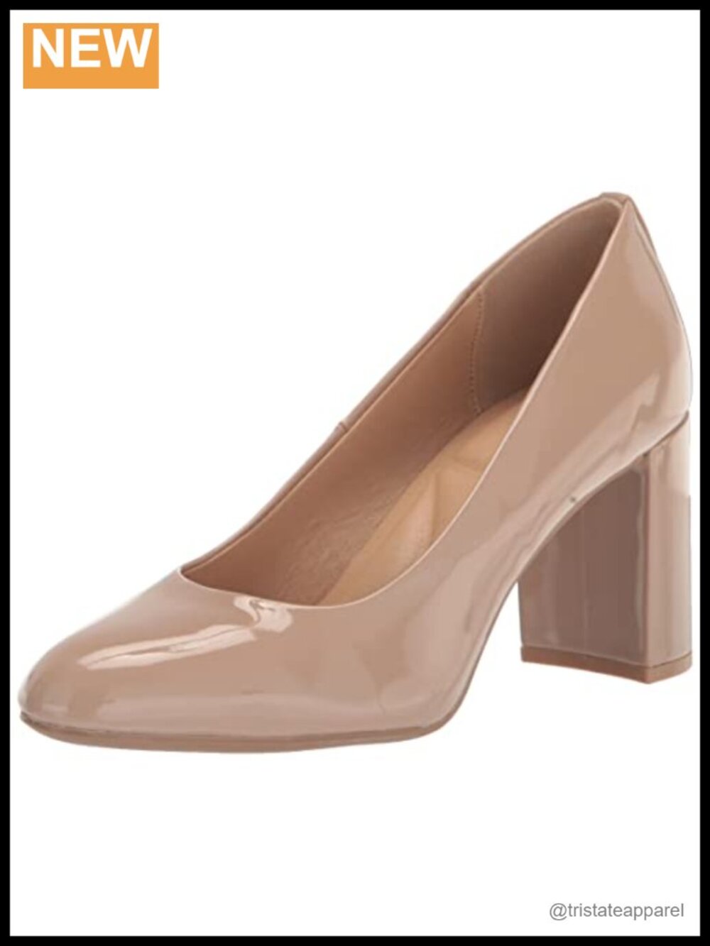 Lofty Faux Leather Block Heel Pull-On Pump Closed Toe Comfort Casual Shoe